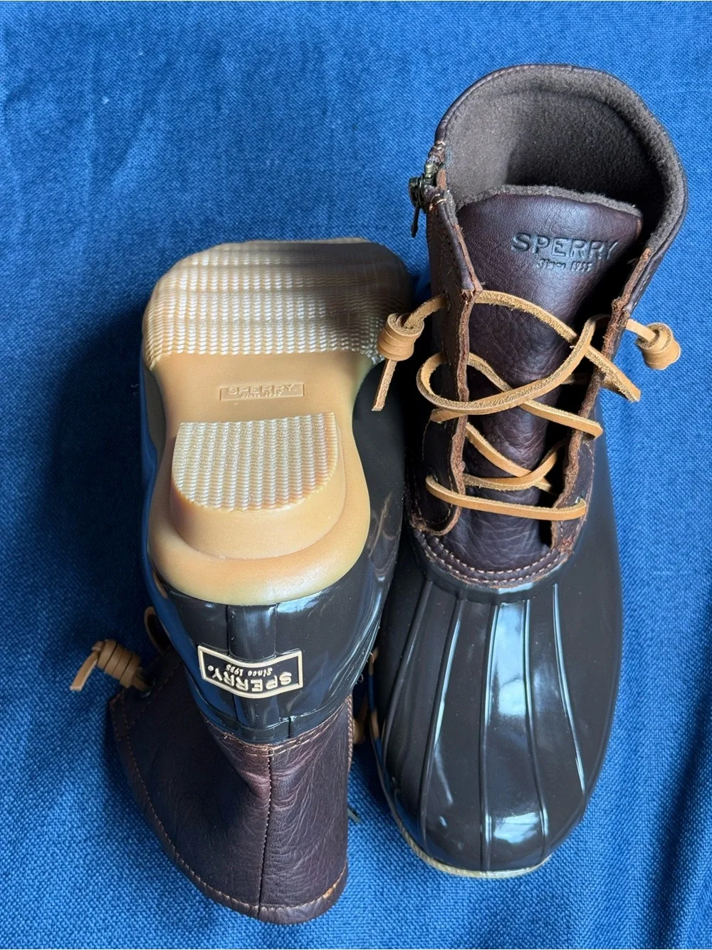 NWOT 2019 Sperry Saltwater Waterproof Rubber Leather Duck Boots Women's Size 9M